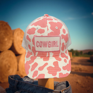 Cowgirl Patch Pink Cow Pattern C.C Ball Cap