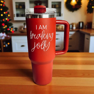 Holiday spirit tumbler - I am freaking jolly Christmas red green
Christmas personality tumbler - I am freaking jolly 40oz red green
Large 40oz Christmas tumbler red green with I am freaking jolly saying