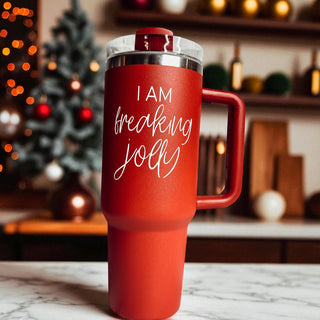 Holiday humor tumbler 40oz - I am freaking jolly red green Christmas
Funny Christmas gift tumbler 40oz - I am freaking jolly red green
Christmas gag gift tumbler - I am freaking jolly 40oz red green