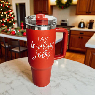 Christmas stocking stuffer tumbler - I am freaking jolly 40oz
Holiday gift exchange tumbler red green - I am freaking jolly
Christmas gag gift drinkware - I am freaking jolly 40oz red green
Christmas shopping tumbler 40oz red green - I am freaking jolly