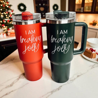 Christmas tumbler with funny quote I am freaking jolly 40oz red green
Christmas white elephant gift tumbler - I am freaking jolly 40oz red green
Secret Santa gift tumbler - I am freaking jolly red green Christmas