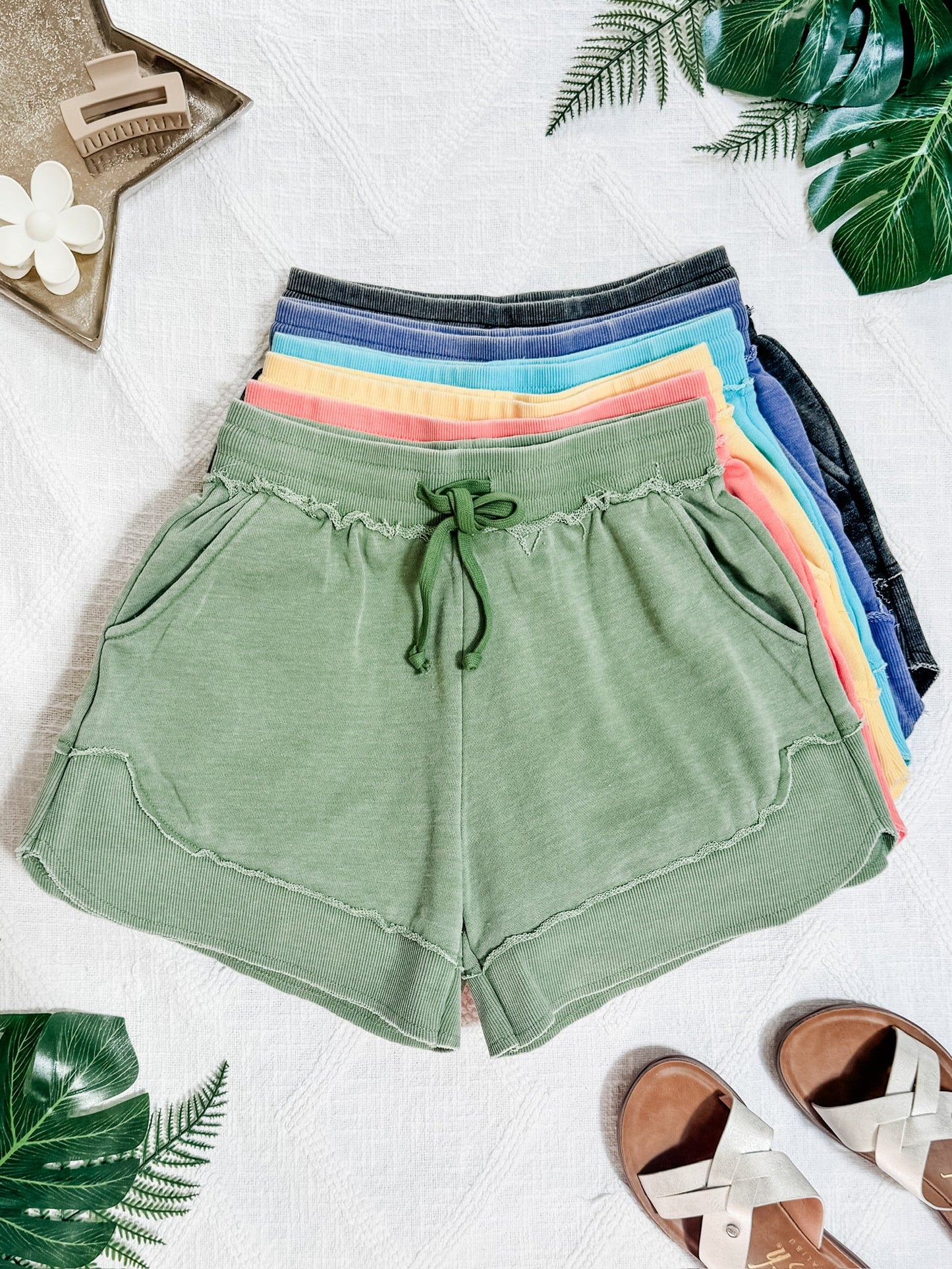 French Terry Stevie Shorts - Desert Flower | Women's Casual Shorts FINAL SALE