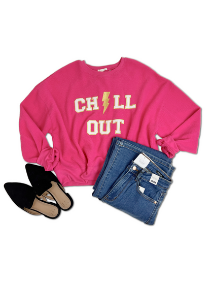 Bolt Up & Chill Out - Fuchsia Sweater