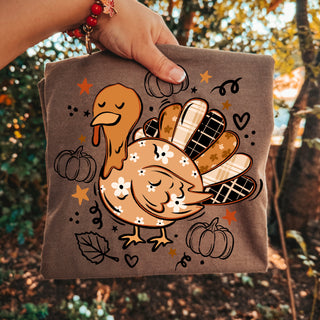 Turkey Doodle Espresso Comfort Colors T-Shirt