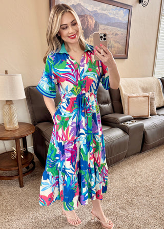 Midi Dress in Royal Mix