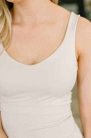 It's the Simple Things Scoop Neck Tank in Sand Beige