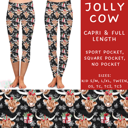 PREORDER  Batch #217 - Christmas Spirit - Closes 10/16 - ETA late Nov - Jolly Cow Full and Capri Length Leggings