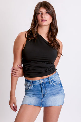 Women's Luxe Micro Mini Skirt With Raw Hem