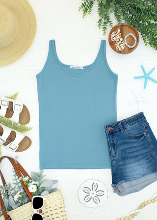 IN STOCK Kennedy Tank - Dusty Blue