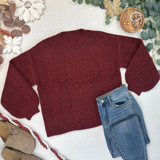 IN STOCK Dakota Sweater - Burgundy