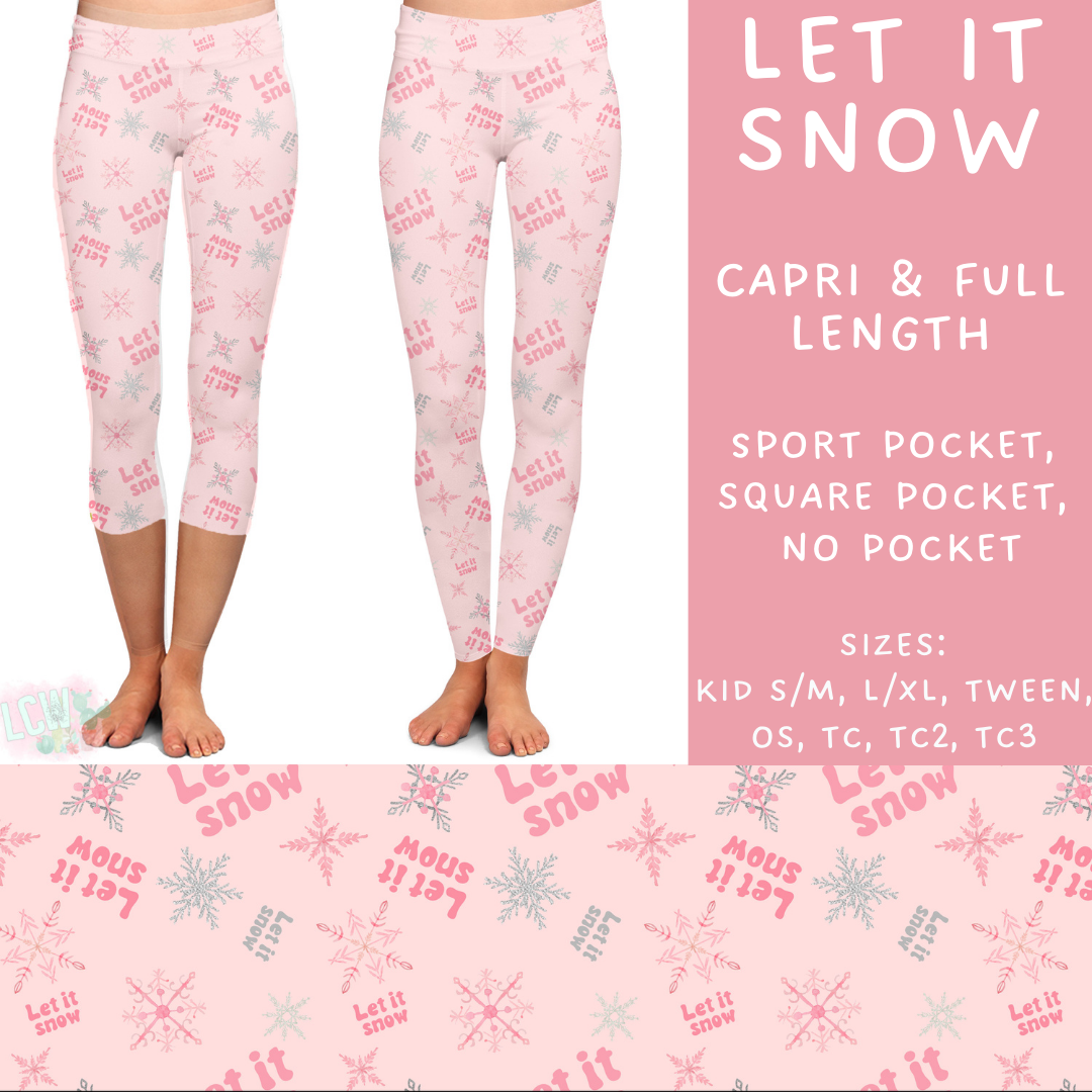 PREORDER  Batch #217 - Christmas Spirit - Closes 10/16 - ETA late Nov - Let It Snow Full and Capri Length Leggings