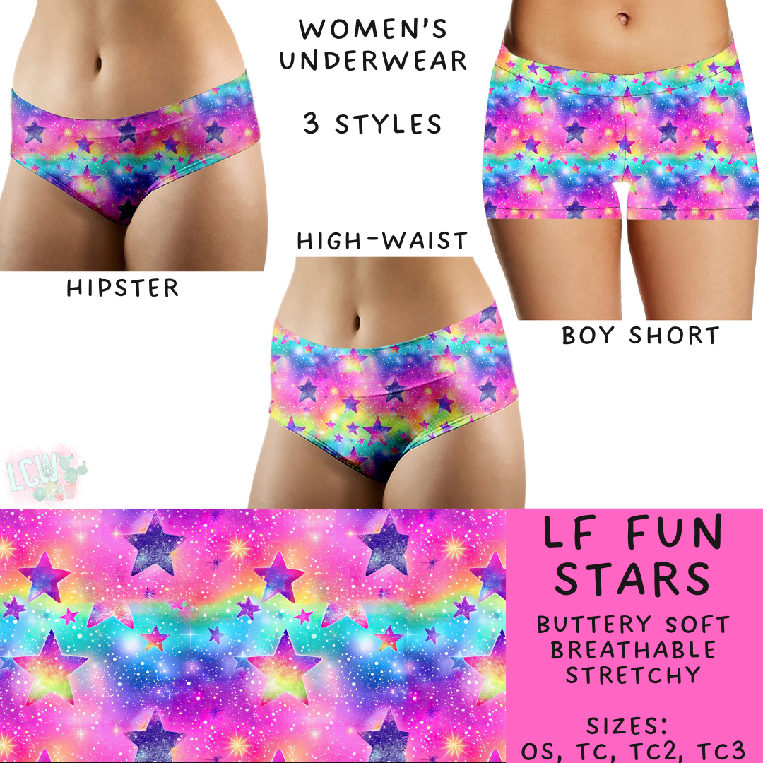 Batch #244 - Comfortable Underwear 2 - Closes 11/27 - ETA mid/late Jan - LF Fun Stars Women's Underwear