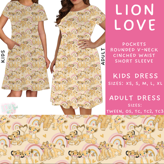 Batch #250 - Magical Valentine - Closes 12/9 - ETA late Jan - Lion Love Big Hugs Adult & Kids Dresses