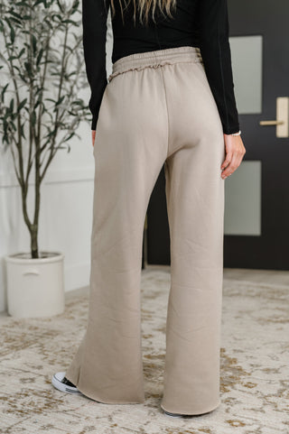 Lounge Line Wide Leg Sweats in Ash Mocha