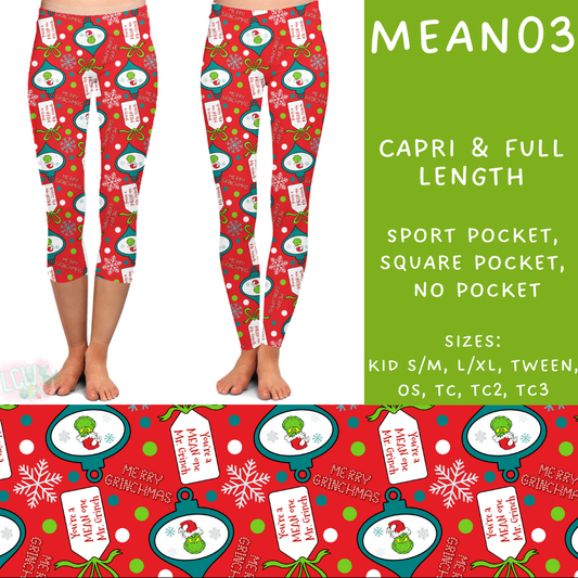 Batch #226 - Mr Mean - Closes 10/29 - ETA early/mid Dec - Mean03 Full and Capri Length Leggings