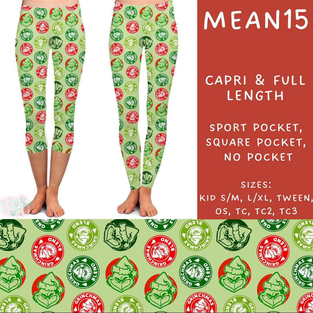 Batch #226 - Mr Mean - Closes 10/29 - ETA early/mid Dec - Mean15 Full and Capri Length Leggings