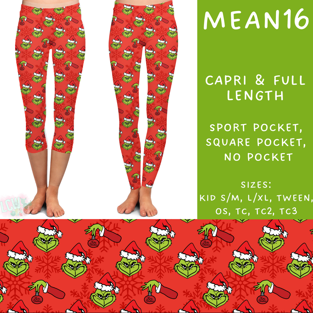 Batch #226 - Mr Mean - Closes 10/29 - ETA early/mid Dec - Mean16 Full and Capri Length Leggings