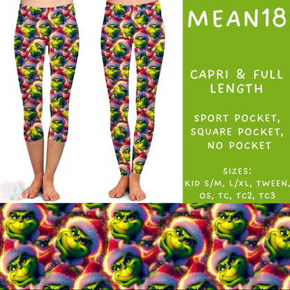 Batch #226 - Mr Mean - Closes 10/29 - ETA early/mid Dec - Mean18 Full and Capri Length Leggings