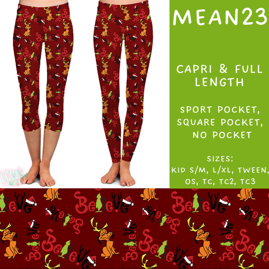 Batch #226 - Mr Mean - Closes 10/29 - ETA early/mid Dec - Mean23 Full and Capri Length Leggings