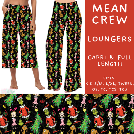 PREORDER  Batch #217 - Christmas Spirit - Closes 10/16 - ETA late Nov - Mean Crew Capri and Full Length Loungers