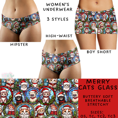 Batch #232 - Christmas Underwear - Closes 10/31 ETA early/mid Dec - Merry Cats Glass Women's Underwear