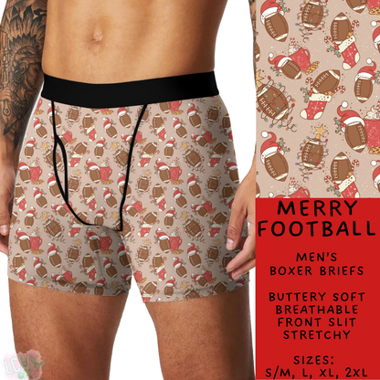 Batch #232 - Christmas Underwear - Closes 10/31 ETA early/mid Dec - Merry Football Men's Boxer Briefs