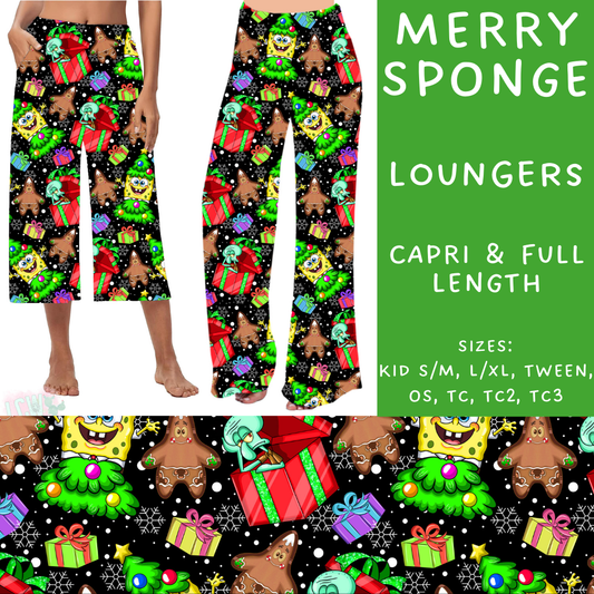 PREORDER Batch #219 - Christmas Characters - Closes 10/21 - ETA late Nov - Merry Sponge Capri and Full Length Loungers