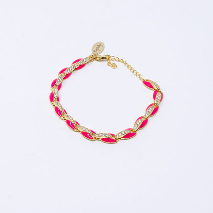 Enamel CZ Disc Bracelet