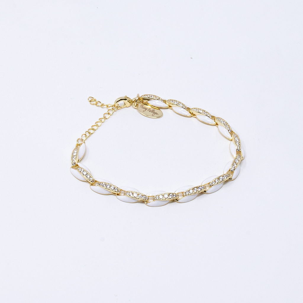 Enamel CZ Disc Bracelet