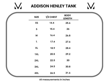 Addison Henley Tank - Black w/White Stripes