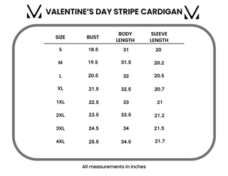 IN STOCK Stripe Cardigan - Valentine's Day