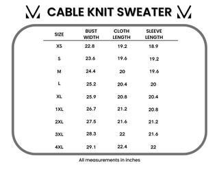 IN STOCK Cable Knit Sweater - Charcoal