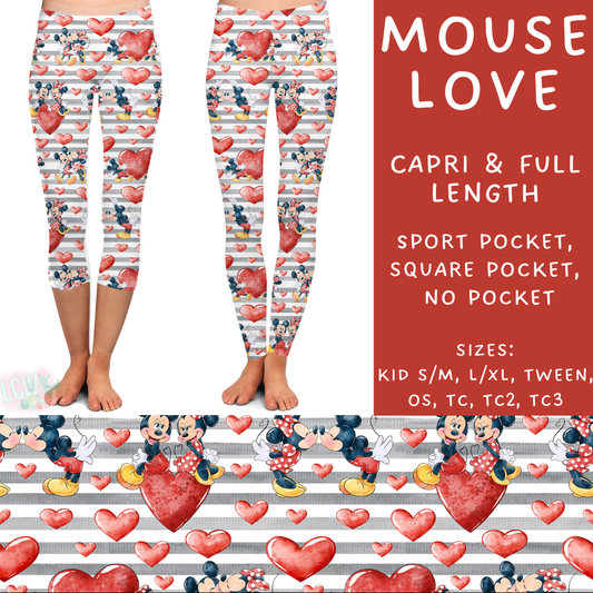 Batch #250 - Magical Valentine - Closes 12/9 - ETA late Jan - Mouse Love Full and Capri Length Leggings