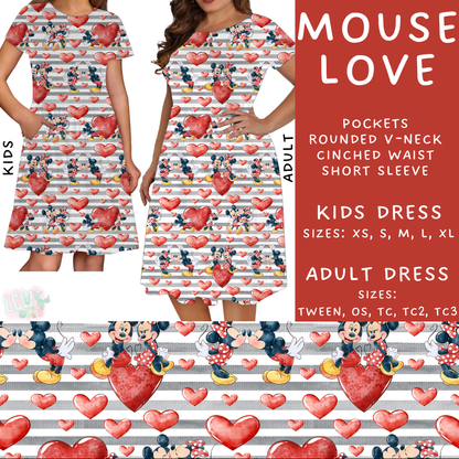 Batch #250 - Magical Valentine - Closes 12/9 - ETA late Jan - Mouse Love Big Hugs Adult & Kids Dresses