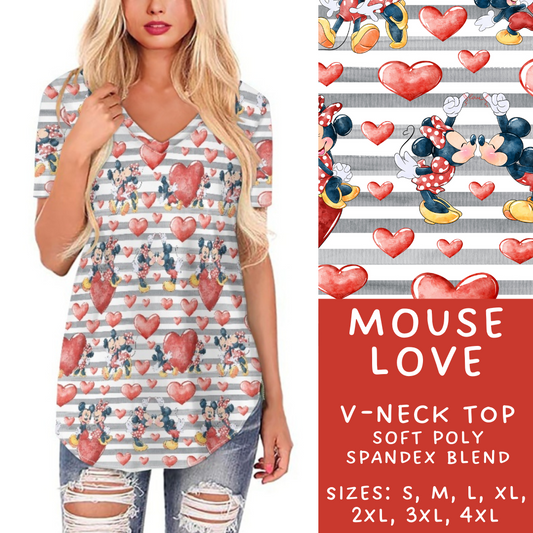 Batch #250 - Magical Valentine - Closes 12/9 - ETA late Jan - Mouse Love V-Neck Tee