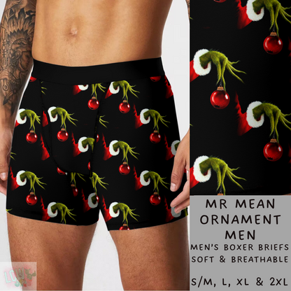 Batch #232 - Christmas Underwear - Closes 10/31 ETA early/mid Dec - Mr Mean Ornament Mens Boxer Briefs