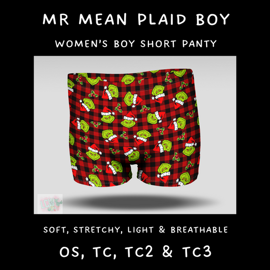 Batch #232 - Christmas Underwear - Closes 10/31 ETA early/mid Dec - Mr Mean Plaid Boy Shorts