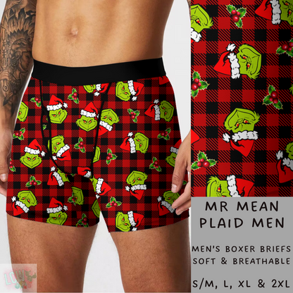 Batch #232 - Christmas Underwear - Closes 10/31 ETA early/mid Dec - Mr Mean Plaid Mens Boxer Briefs