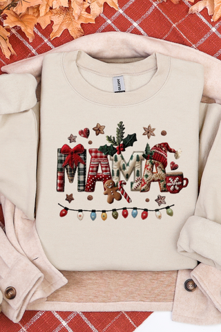 Mama Faux Yarn Sweatshirt