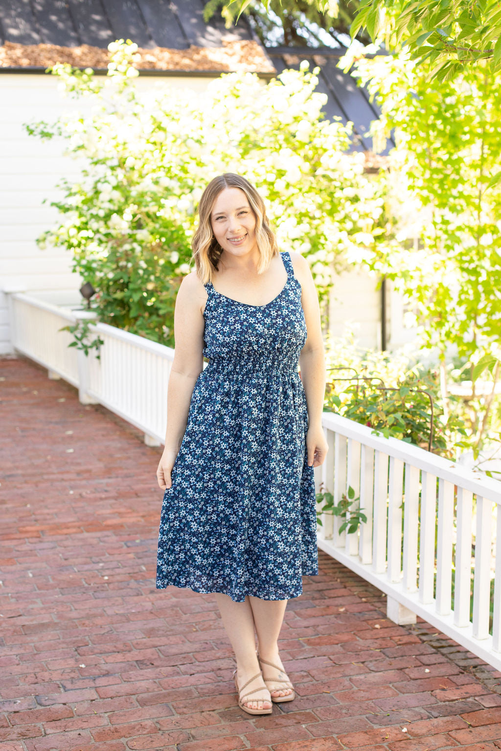 Cassidy Midi Dress - Blue Floral Mix | Summer Dress