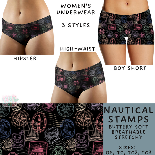 Batch #244 - Comfortable Underwear 2 - Closes 11/27 - ETA mid/late Jan - Nautical Stamps Women's Underwear