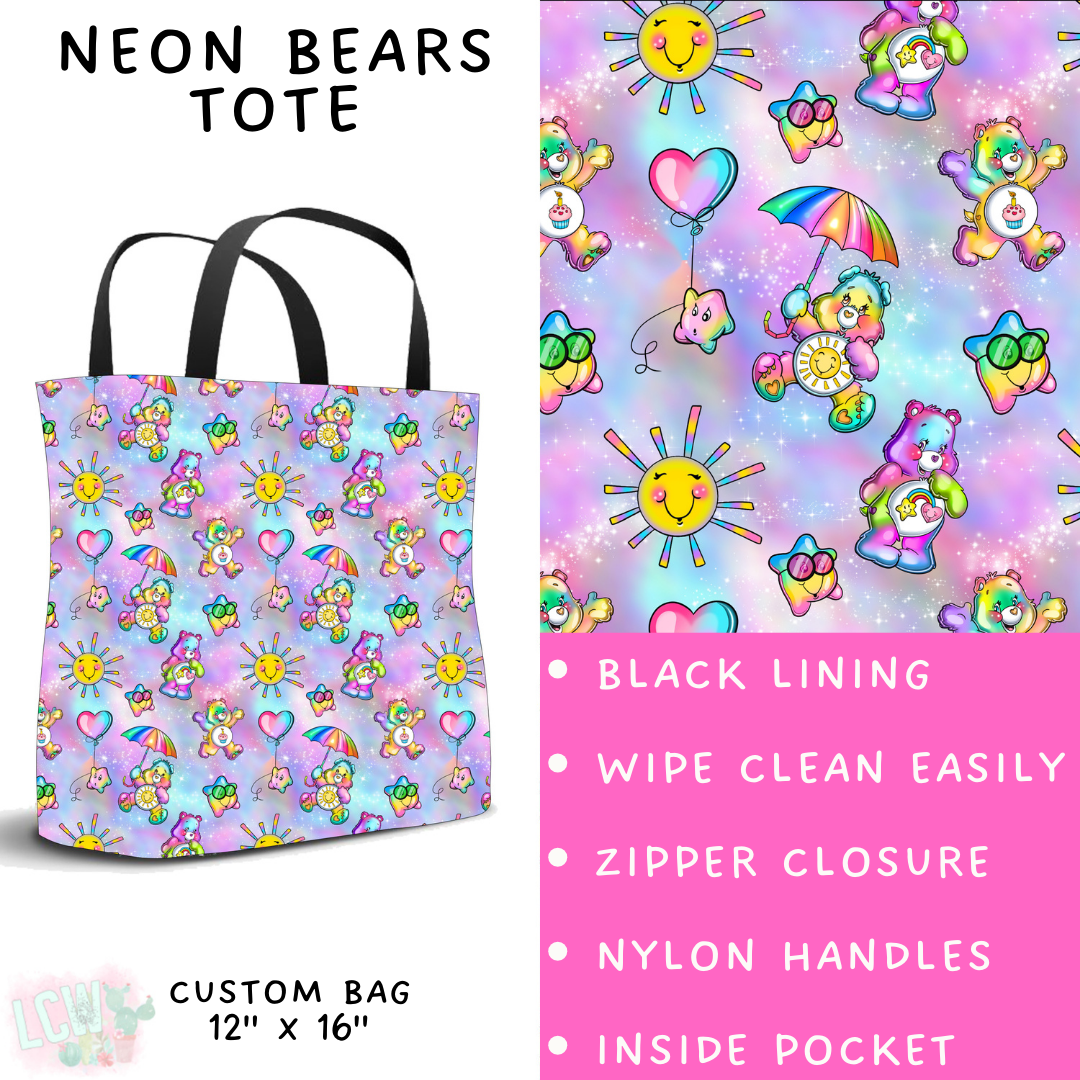 Batch #278 - Cool Characters 7 - Closes 1/29 - ETA early April - Neon Bears Tote