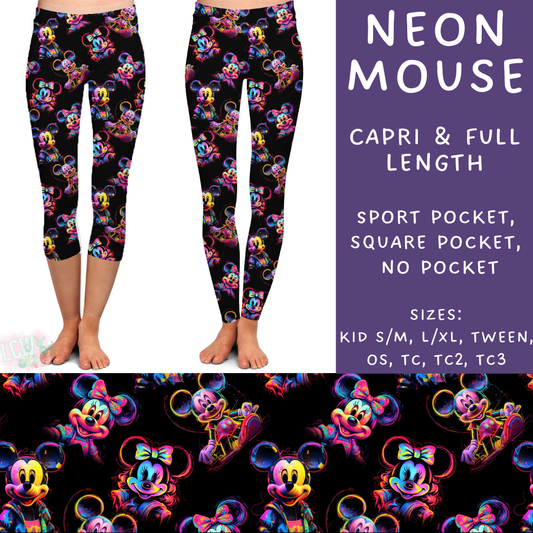 Batch #239 - Magical Faves 9 - Closes 11/18 - ETA early/mid Jan - Neon Mouse Full and Capri Length Leggings