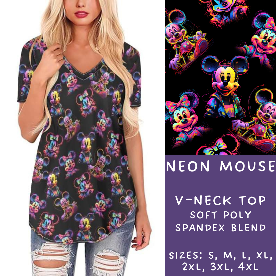 Batch #239 - Magical Faves 9 - Closes 11/18 - ETA early/mid Jan - Neon Mouse V-Neck Tee