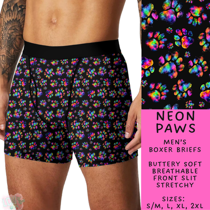 Batch #244 - Comfortable Underwear 2 - Closes 11/27 - ETA mid/late Jan - Neon Paws Men's Boxer Briefs