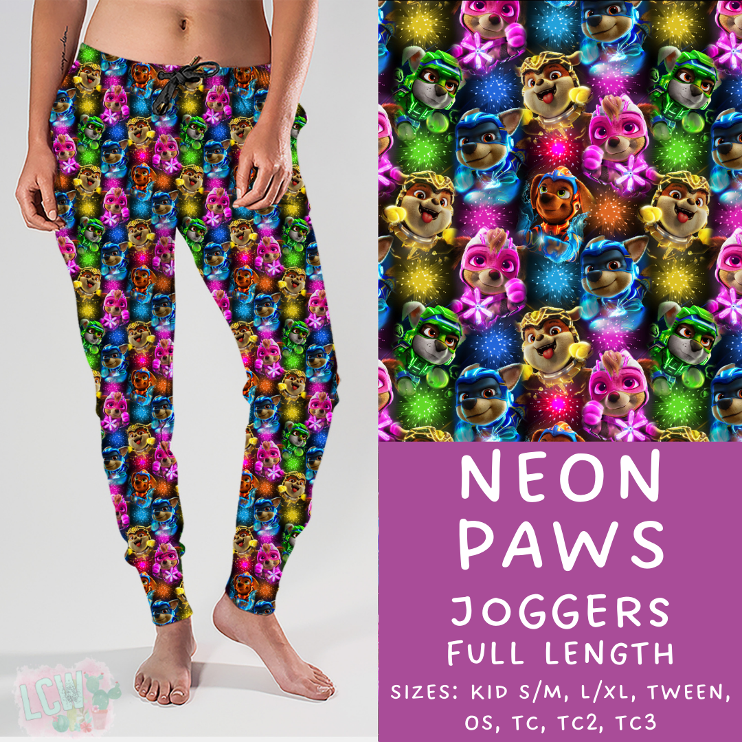 Batch #278 - Cool Characters 7 - Closes 1/29 - ETA early April - Neon Paws Joggers