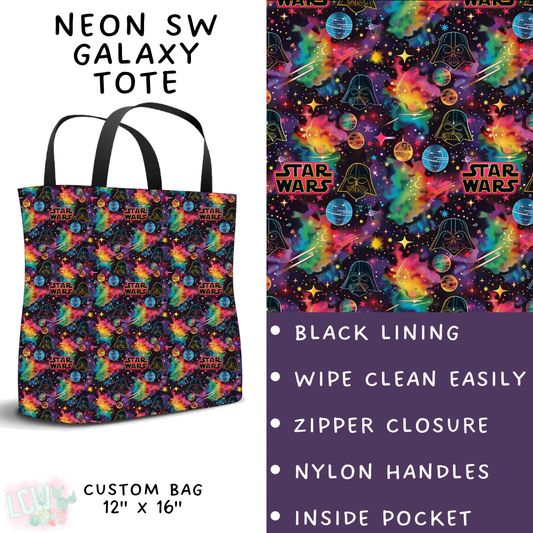 Batch #278 - Cool Characters 7 - Closes 1/29 - ETA early April - Neon SW Galaxy Tote