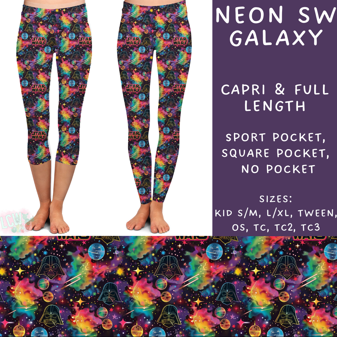 Batch #278 - Cool Characters 7 - Closes 1/29 - ETA early April - Neon SW Galaxy Full and Capri Length Leggings