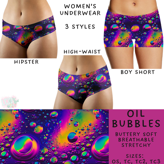 Batch #244 - Comfortable Underwear 2 - Closes 11/27 - ETA mid/late Jan - Oil Bubbles Women's Underwear