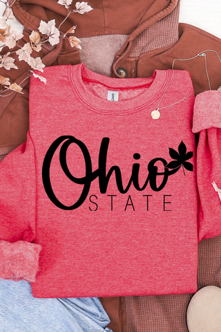 Ohio Black Simple Black Lettering Sweatshirt